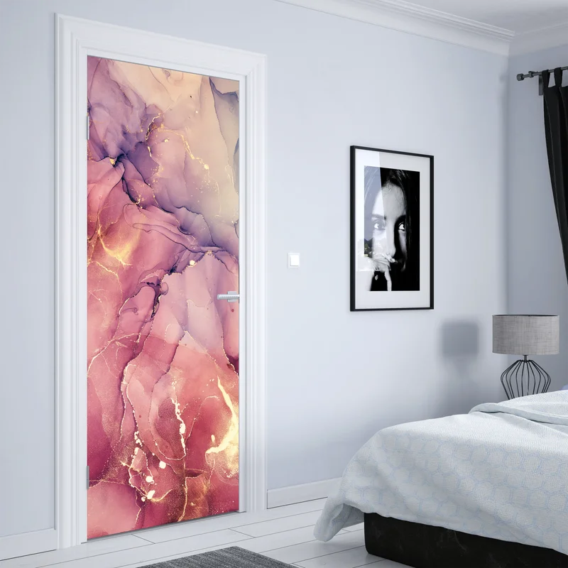Türaufkleber ätherische lila marmorabstraktion Türaufkleber ätherische lila marmorabstraktion