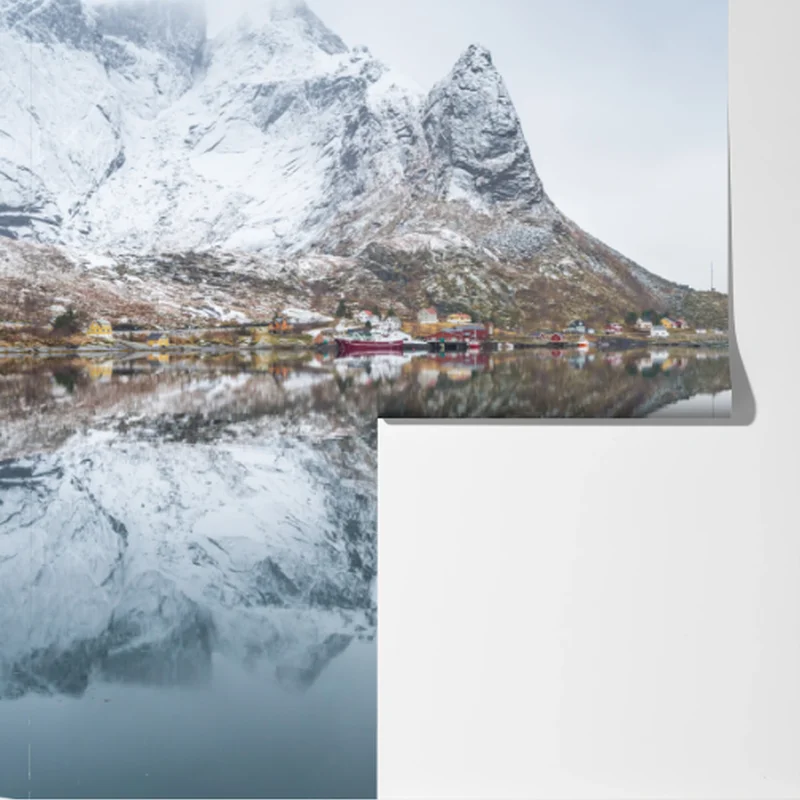 Fototapete spiegelglatter fjord mit bergkulisse Fototapete spiegelglatter fjord mit bergkulisse
