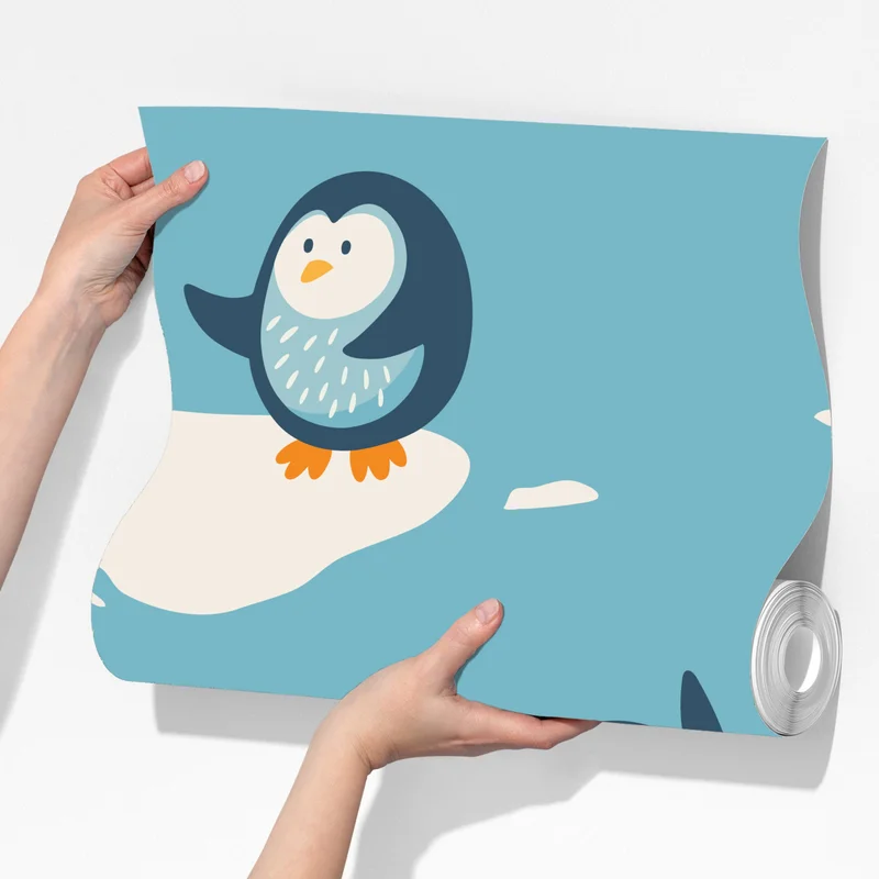 Fototapete verspieltes pinguinmuster für kinderzimmer Fototapete verspieltes pinguinmuster für kinderzimmer