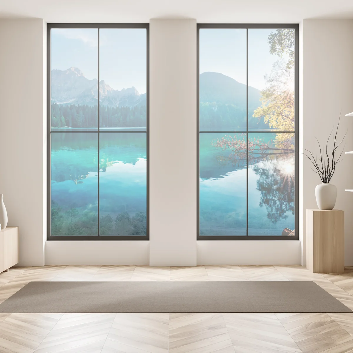 Fensteraufkleber sonniger Fusine see, Julische Alpen Fensteraufkleber sonniger Fusine see, Julische Alpen