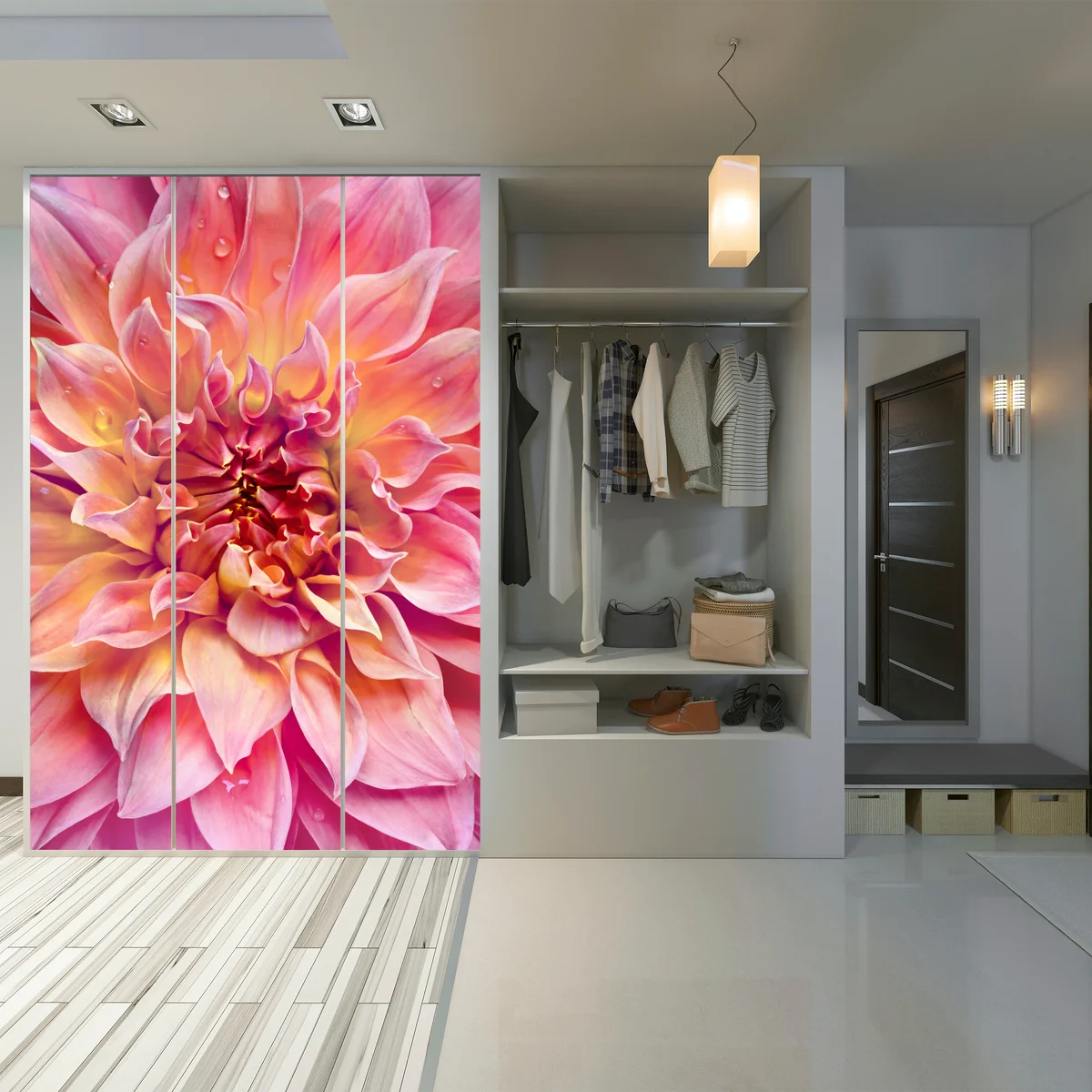 Schrankaufkleber rosa dahlie nahaufnahme Schrankaufkleber rosa dahlie nahaufnahme