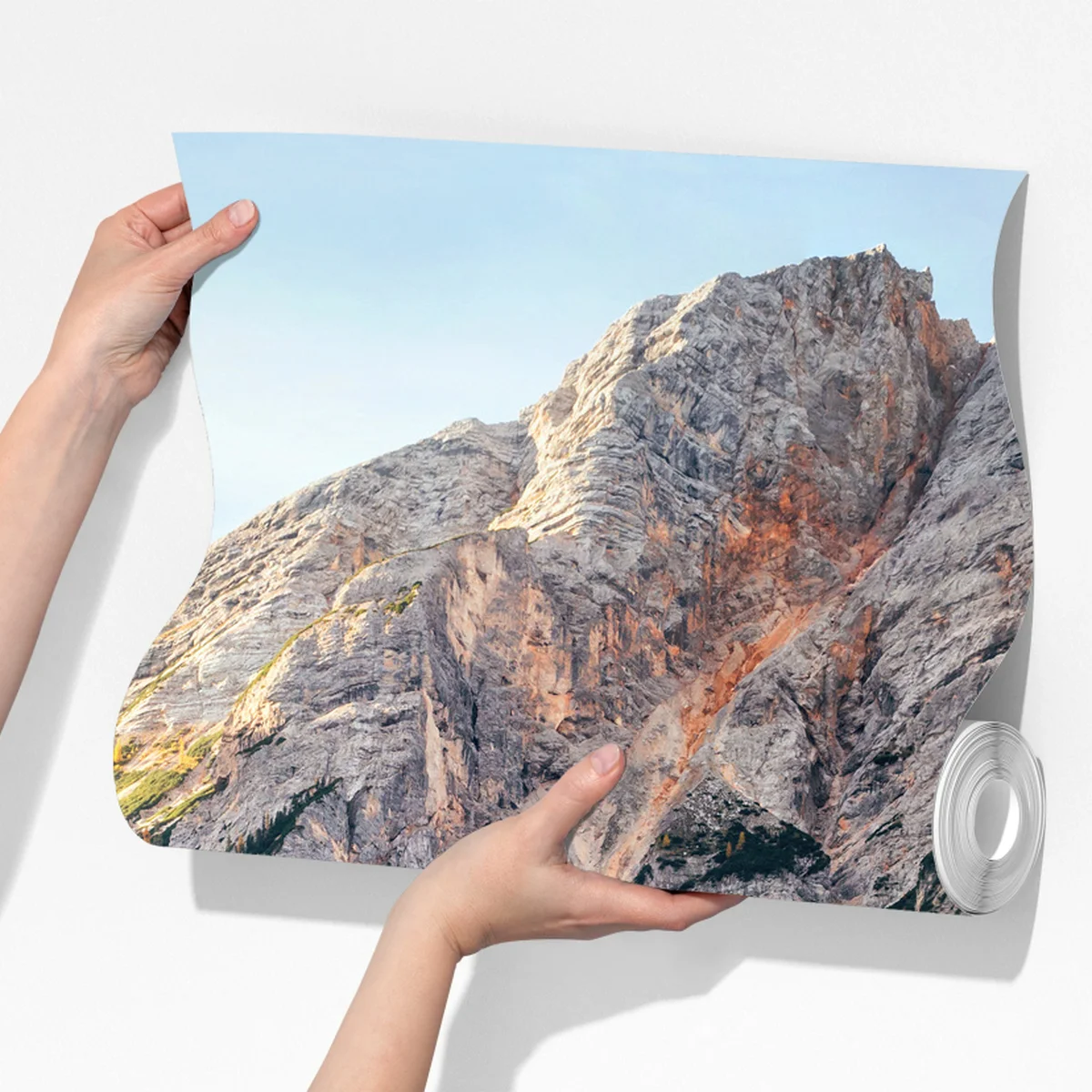 Fototapete nebliger alpensee mit spiegelung Fototapete nebliger alpensee mit spiegelung