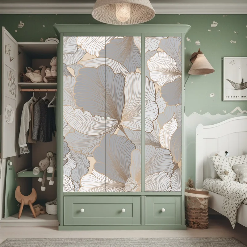 Schrankaufkleber zartes pastell blumenmuster