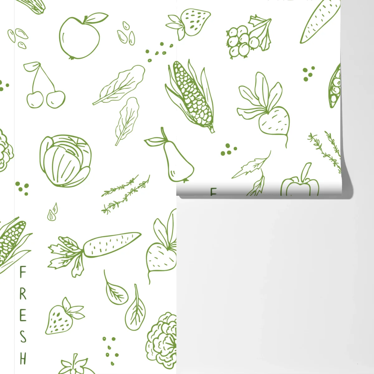 Fototapeta ręcznie rysowany wzór warzyw i owoców Fototapeta ręcznie rysowany wzór warzyw i owoców