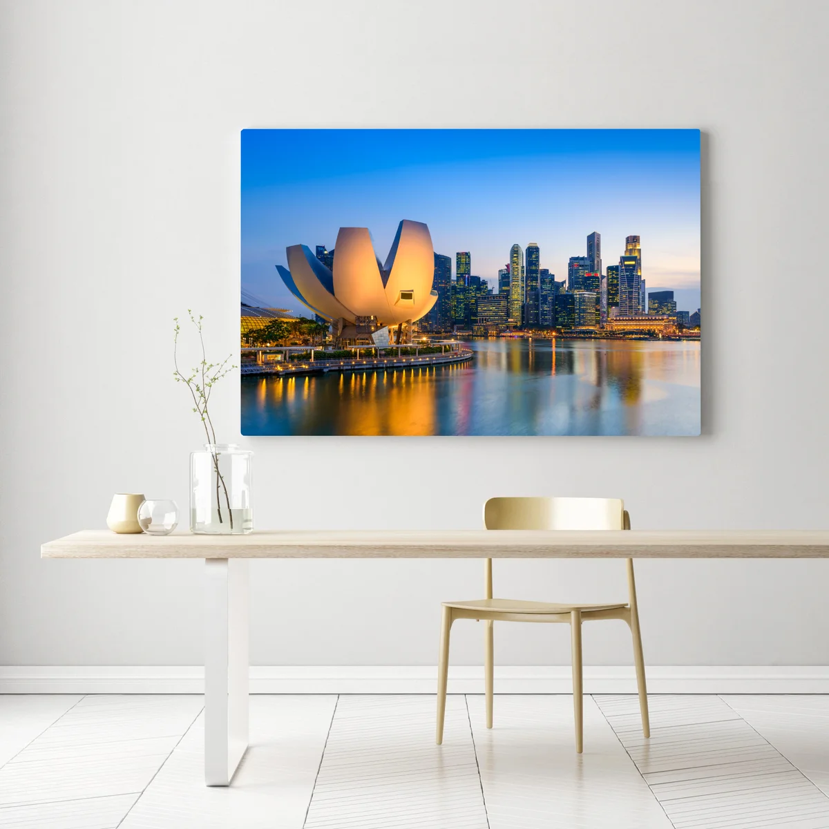 Leinwandbild Singapur skyline bei dämmerung Leinwandbild Singapur skyline bei dämmerung