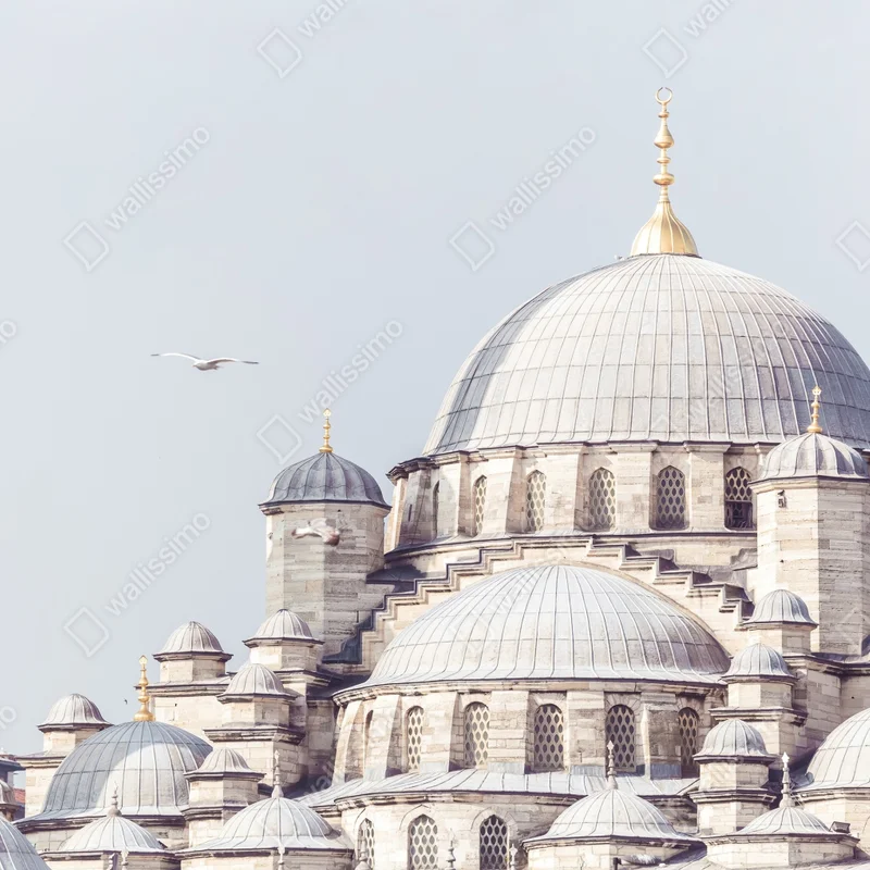 Fototapete Istanbul moschee kupeln im sanften licht Fototapete Istanbul moschee kupeln im sanften licht