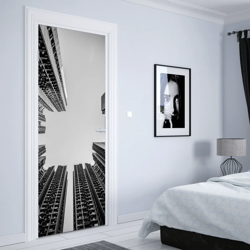 Türaufkleber städtische perspektive hochhäuser Türaufkleber städtische perspektive hochhäuser