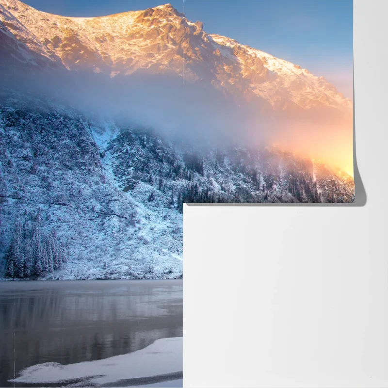 Fototapete winterlicher sonnenaufgang am Morskie Oko Fototapete winterlicher sonnenaufgang am Morskie Oko