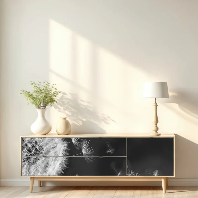 Repositionierbarer Aufkleber schwebende löwenzahnsamen Repositionierbarer Aufkleber schwebende löwenzahnsamen