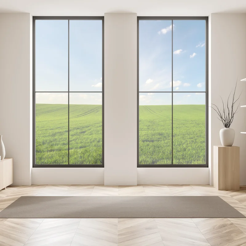 Fensteraufkleber frühlingsgrüne wiesenpanorama Fensteraufkleber frühlingsgrüne wiesenpanorama