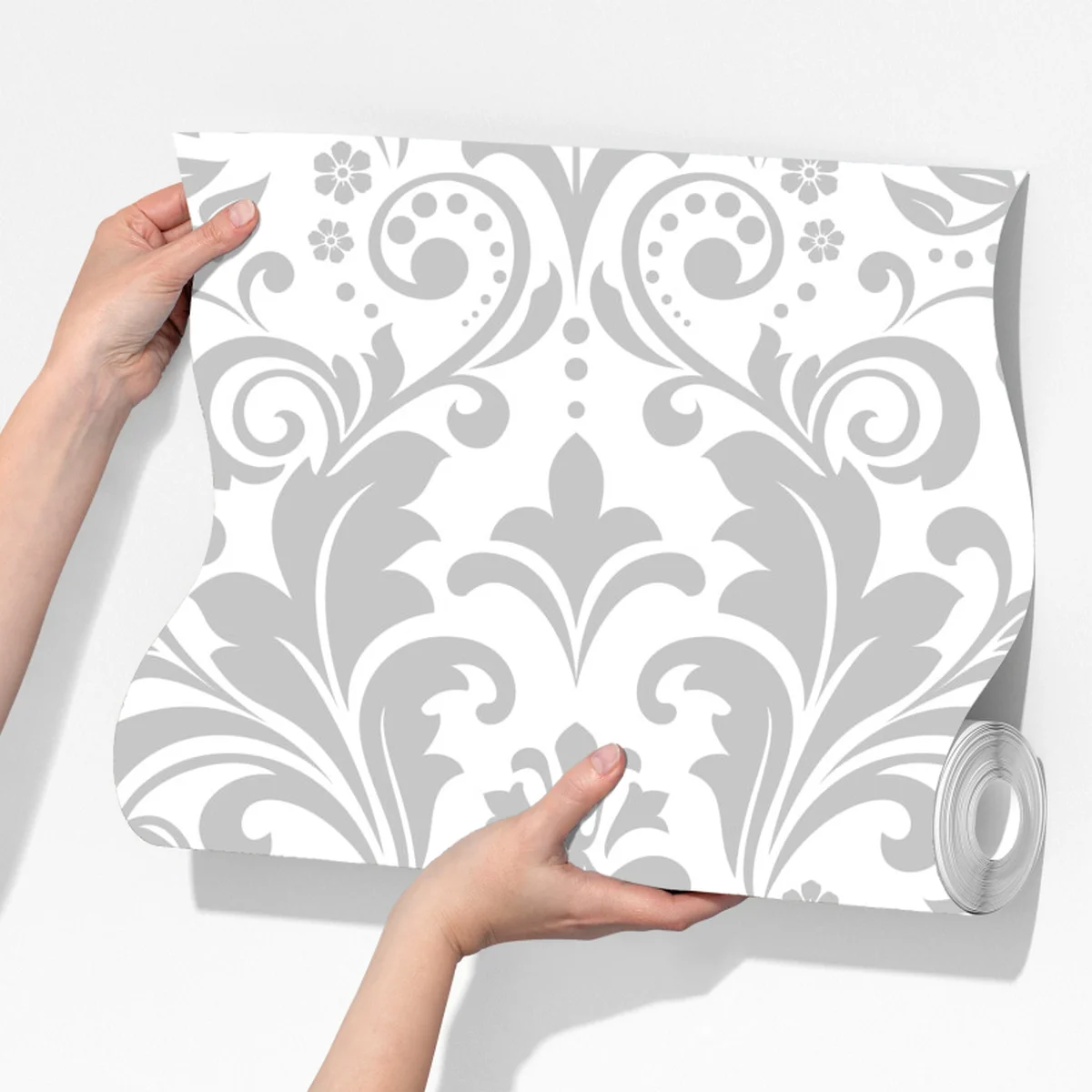 Fototapete elegantes graues damastmuster Fototapete elegantes graues damastmuster