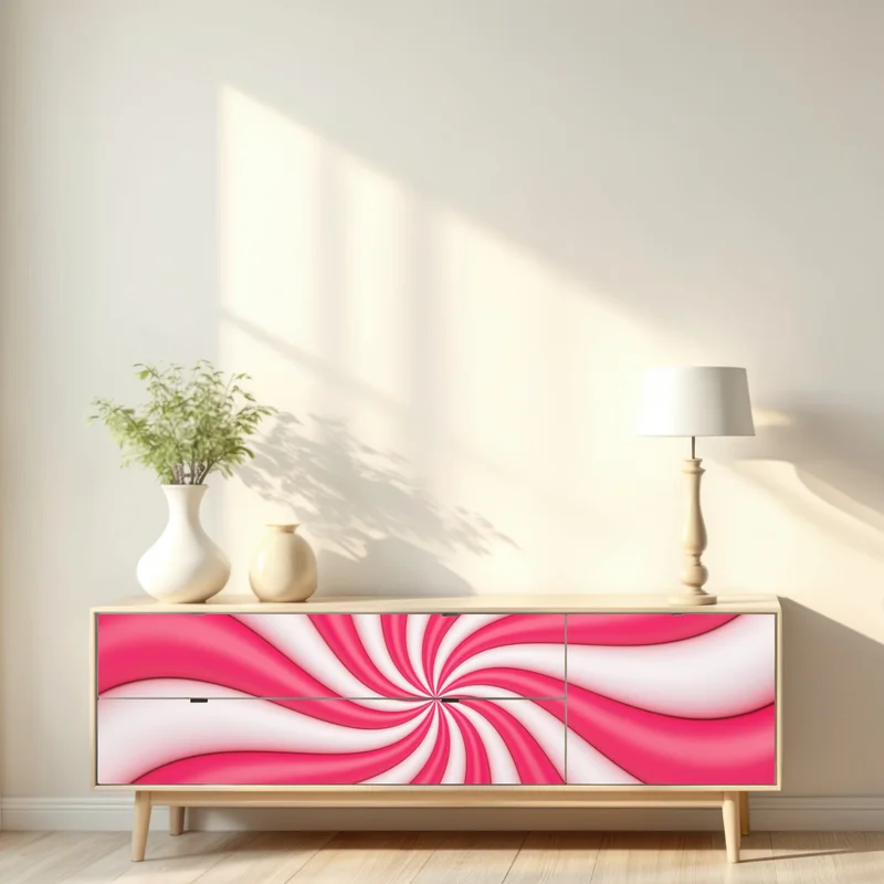 Repositionierbarer Aufkleber rosa bonbonspirale