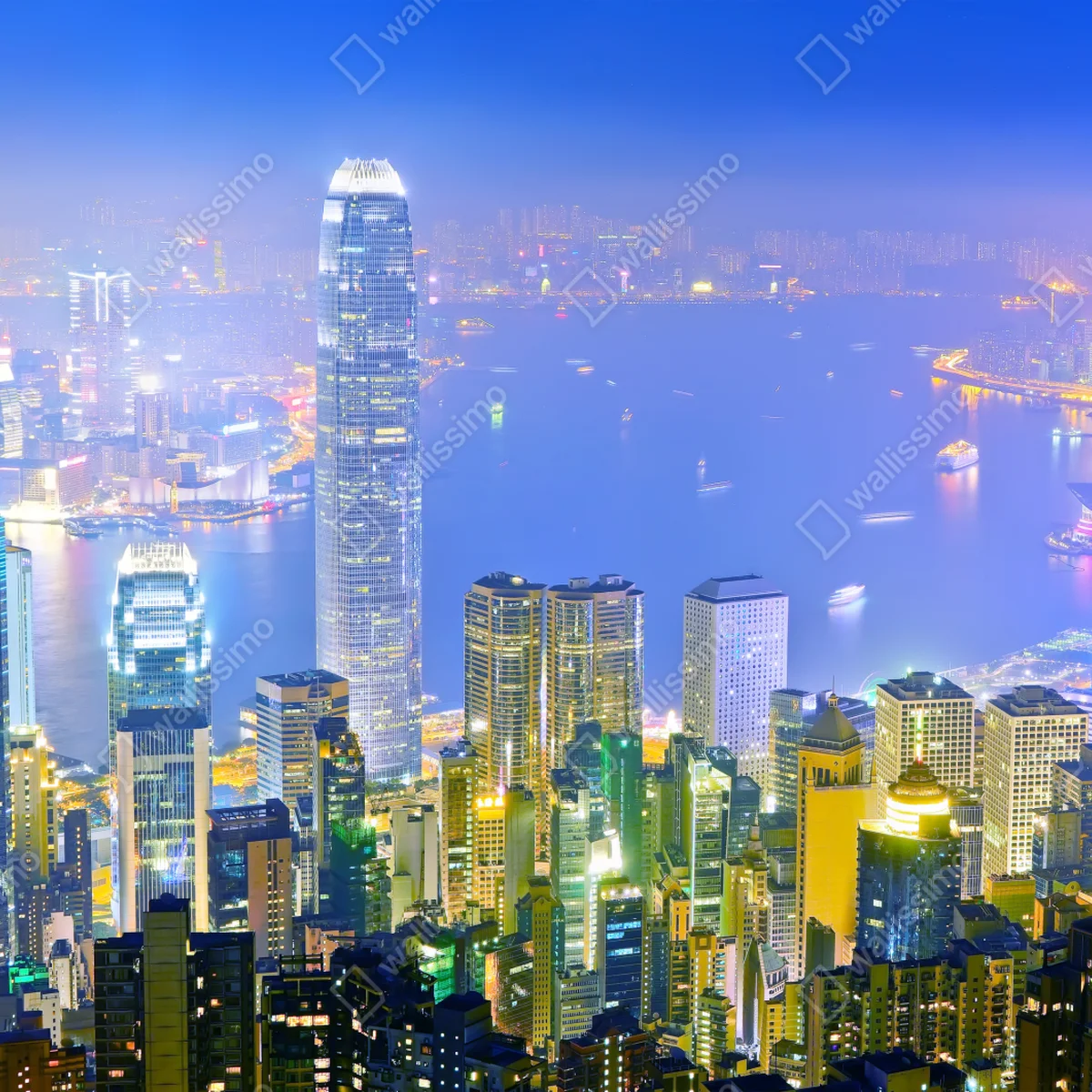 Fototapete Hong Kong skyline bei nacht Fototapete Hong Kong skyline bei nacht