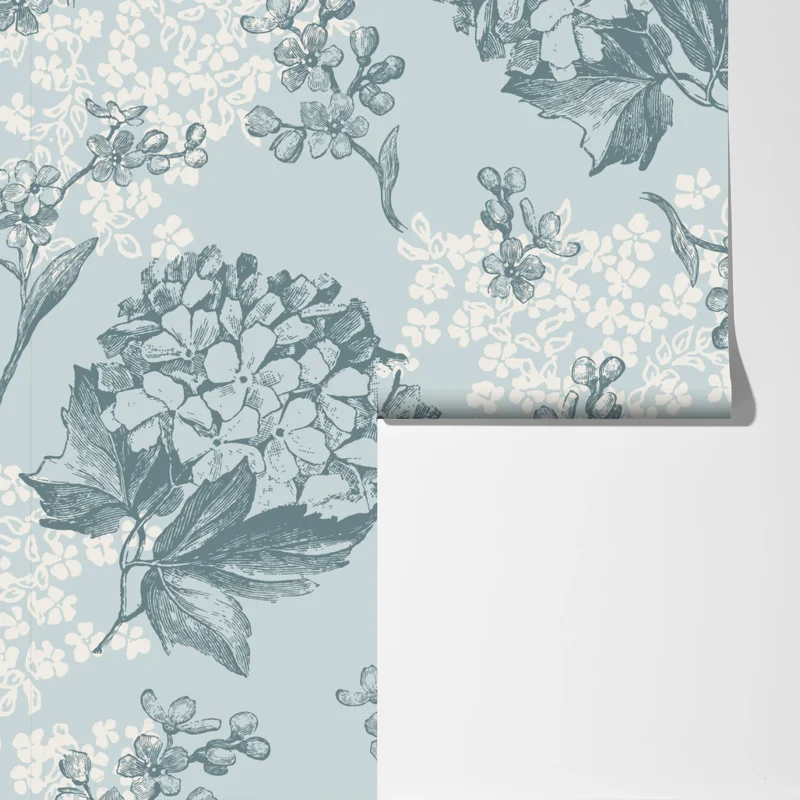 Fototapete zartes pastell hortensienmuster Fototapete zartes pastell hortensienmuster