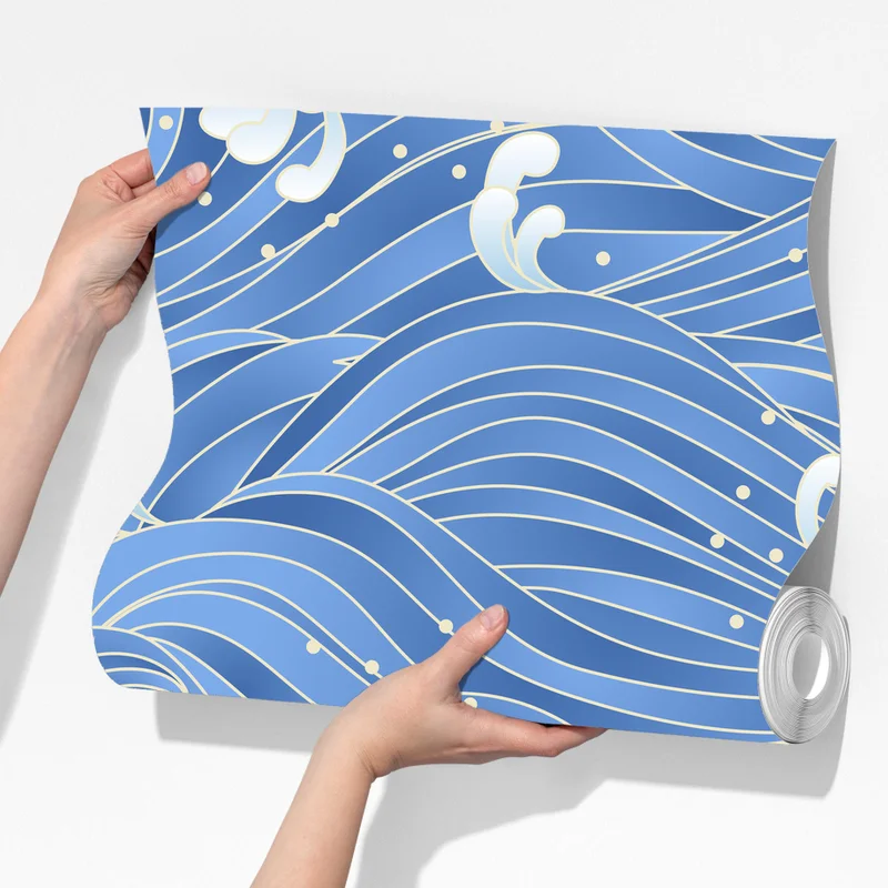 Fototapete stilisiertes Japanisches wellenmuster Fototapete stilisiertes Japanisches wellenmuster