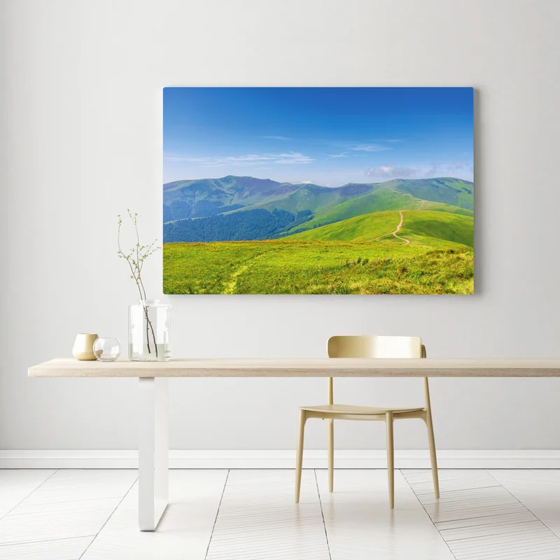 Leinwandbild sonnige Borzhava-wiese, Transkarpatien, Ukraine Leinwandbild sonnige Borzhava-wiese, Transkarpatien, Ukraine