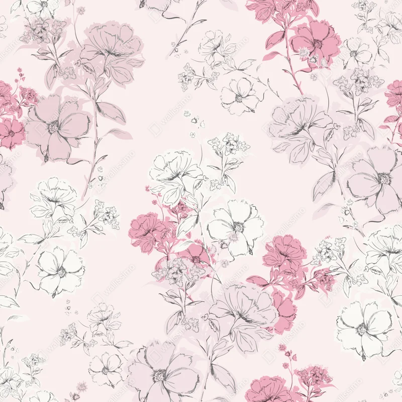 Türaufkleber zartes rosa blumenmuster Türaufkleber zartes rosa blumenmuster