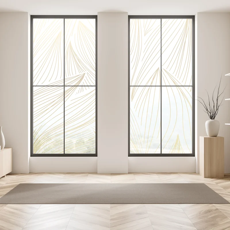 Fensteraufkleber goldene blattlinien