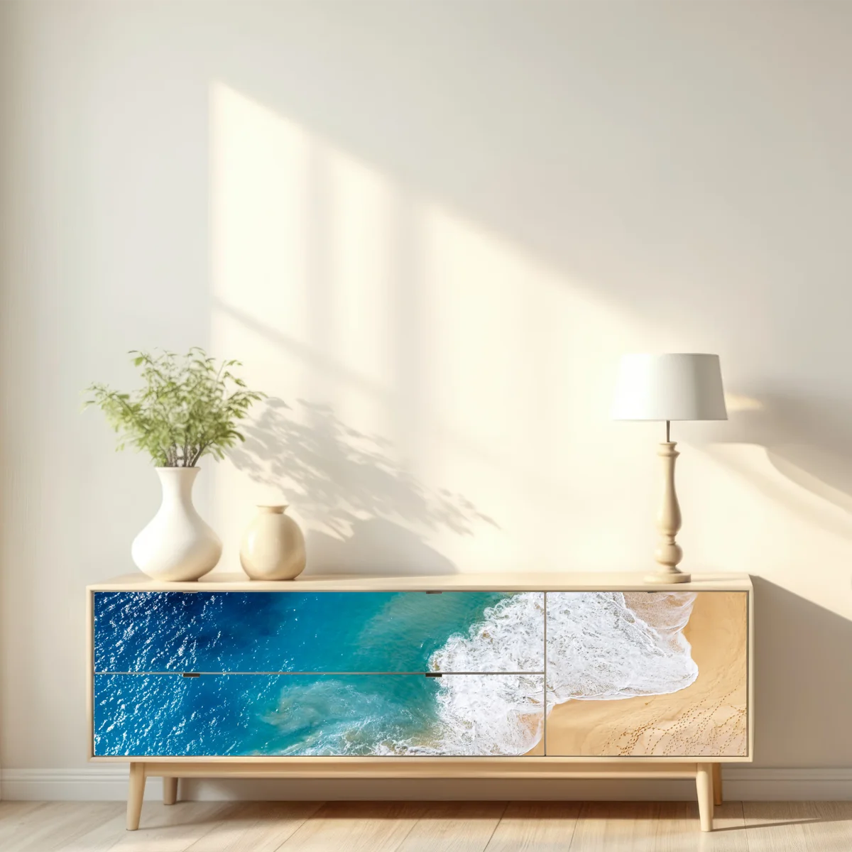 Repositionierbarer Aufkleber luftaufnahme türkisfarbener strand Repositionierbarer Aufkleber luftaufnahme türkisfarbener strand