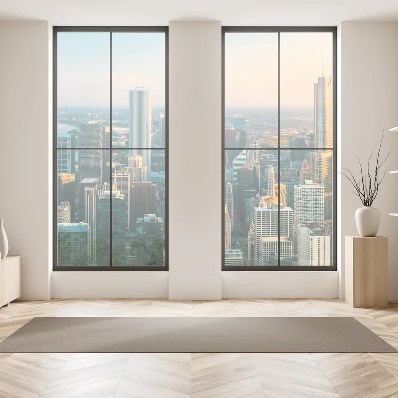 Fensteraufkleber Chicago skyline bei sonnenuntergang