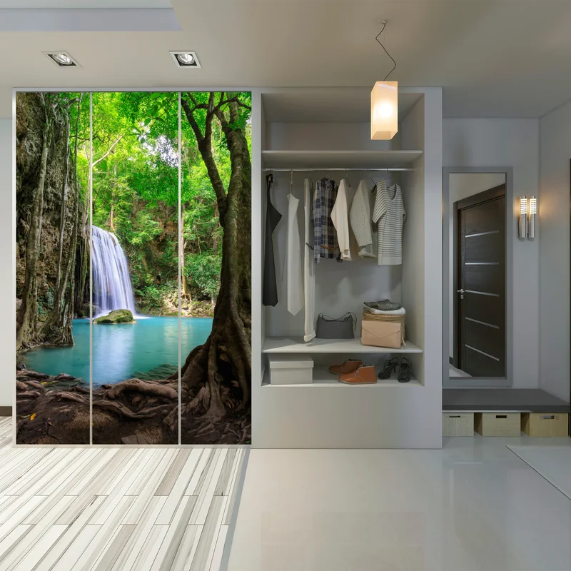 Schrankaufkleber ruhiger wasserfall im Erawan Nationalpark