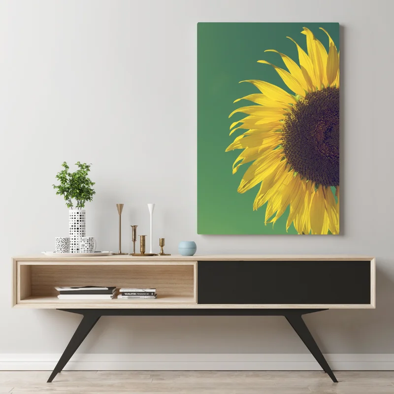 Leinwandbild strahlende sonnenblume vor vintage-himmel Leinwandbild strahlende sonnenblume vor vintage-himmel