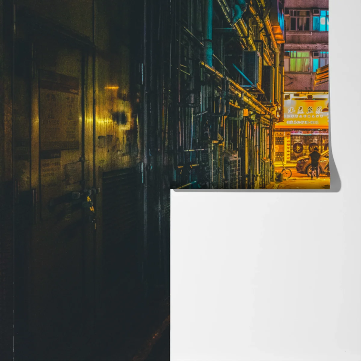 Fototapete Hongkong neon-gasse bei nacht Fototapete Hongkong neon-gasse bei nacht