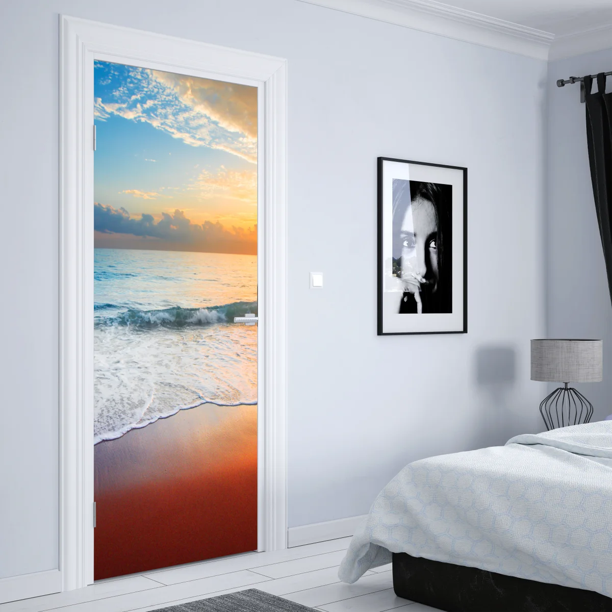 Türaufkleber ruhiger sonnenuntergang über dem meer Türaufkleber ruhiger sonnenuntergang über dem meer