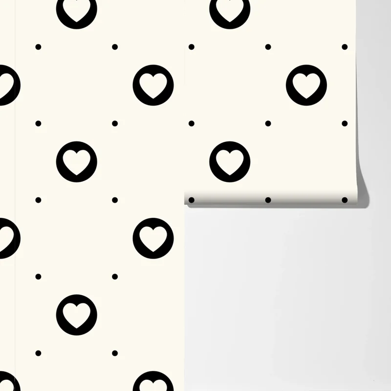 Fototapete minimalistisches muster mit schwarzen herzen Fototapete minimalistisches muster mit schwarzen herzen
