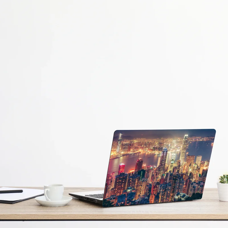 Laptop-Aufkleber Hongkong skyline bei nacht vom Victoria Peak
