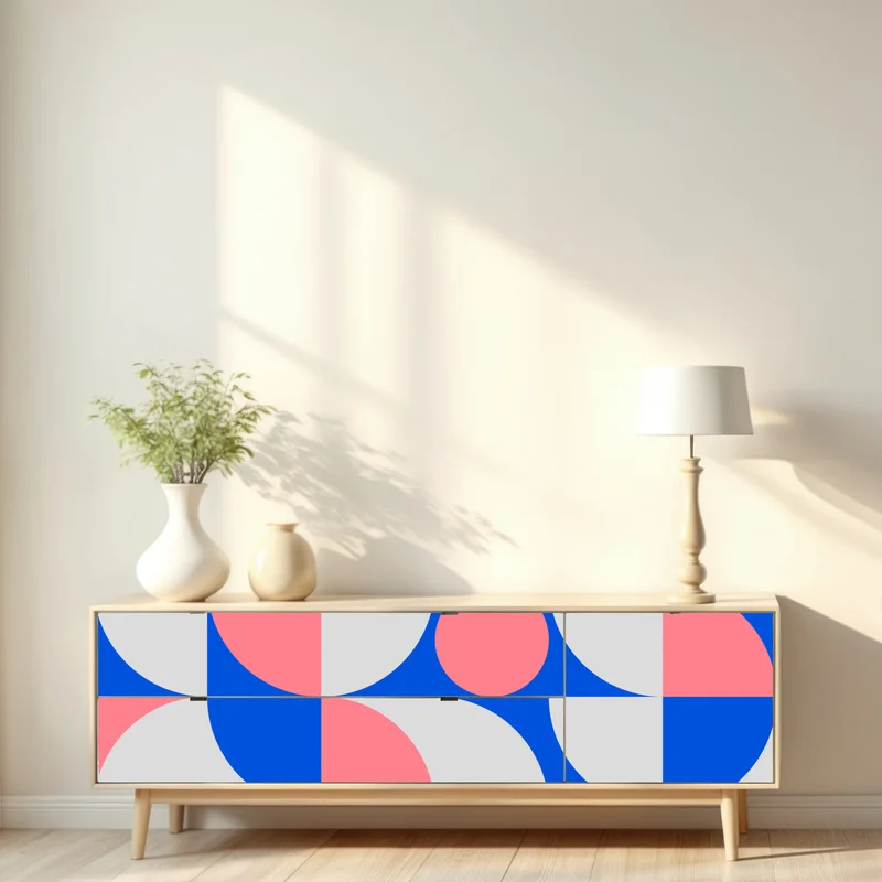 Repositionierbarer Aufkleber skandinavische geometrische komposition