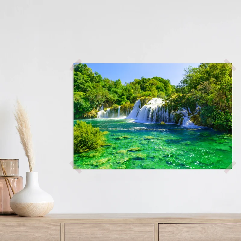 Poster smaragdgrüner wasserfall Poster smaragdgrüner wasserfall