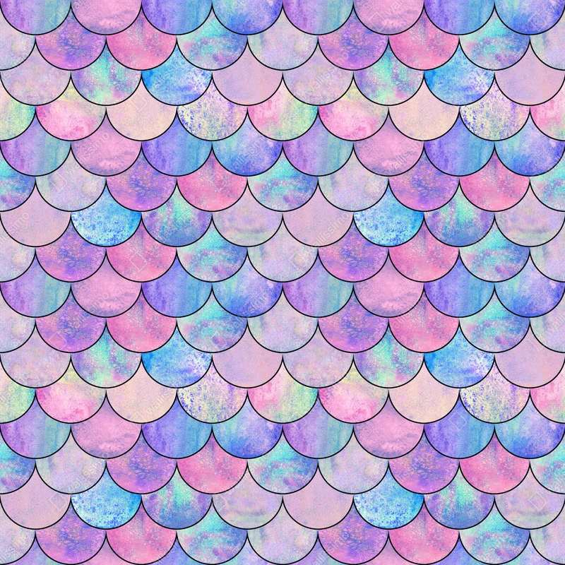 Fototapeta pastelowy wzór łusek syreny Fototapeta pastelowy wzór łusek syreny