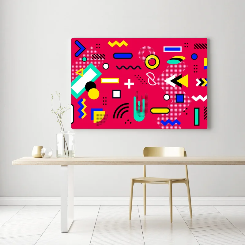 Leinwandbild lebhaftes geometrisches pop-muster Leinwandbild lebhaftes geometrisches pop-muster