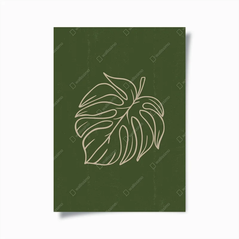 Poster minimalistische monstera-blatt botanische grafik • Poster bei Wallnifity® Poster minimalistische monstera-blatt botanische grafik • Poster bei Wallnifity®