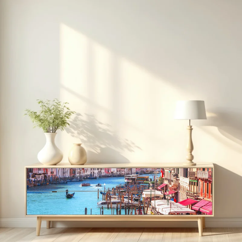 Repositionierbarer Aufkleber Venedig großer kanal stadtansicht