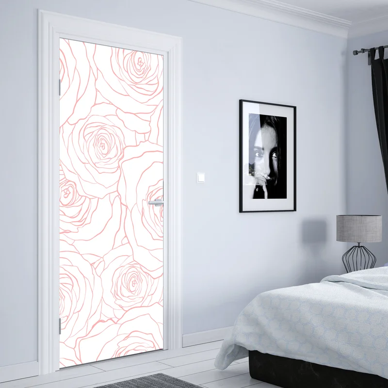 Türaufkleber zartes muster rosa rosen Türaufkleber zartes muster rosa rosen