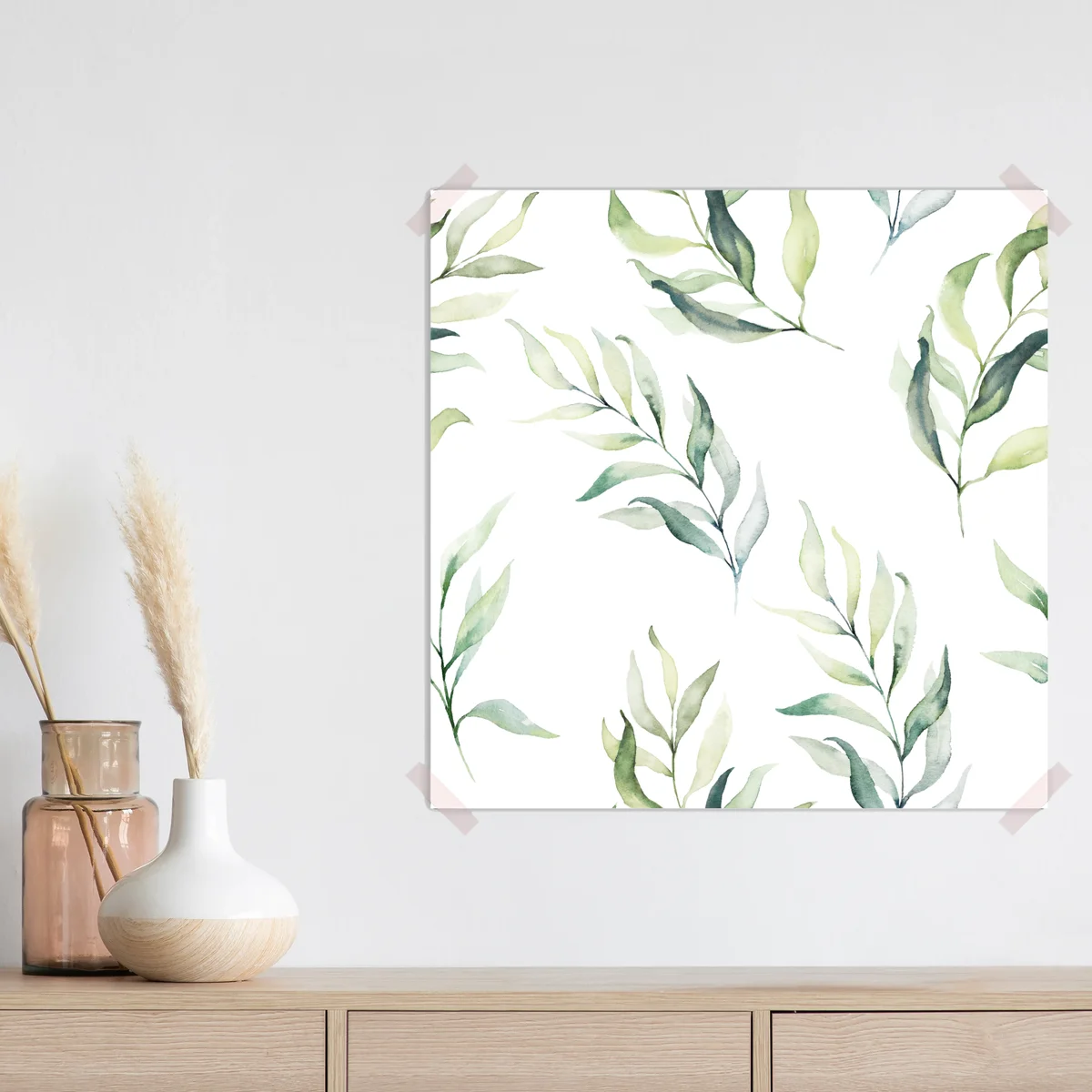 Poster sanftes aquarellmuster mit eukalyptusblättern Poster sanftes aquarellmuster mit eukalyptusblättern