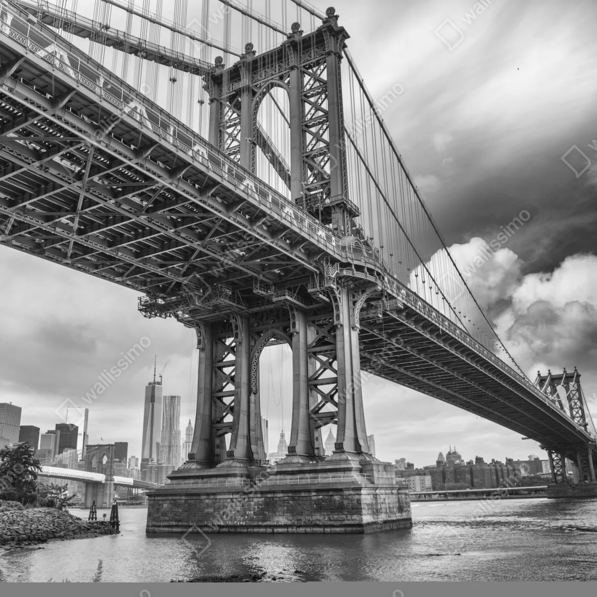 Repositionierbarer Aufkleber blick auf die Manhattan Bridge und die skyline von New York Repositionierbarer Aufkleber blick auf die Manhattan Bridge und die skyline von New York