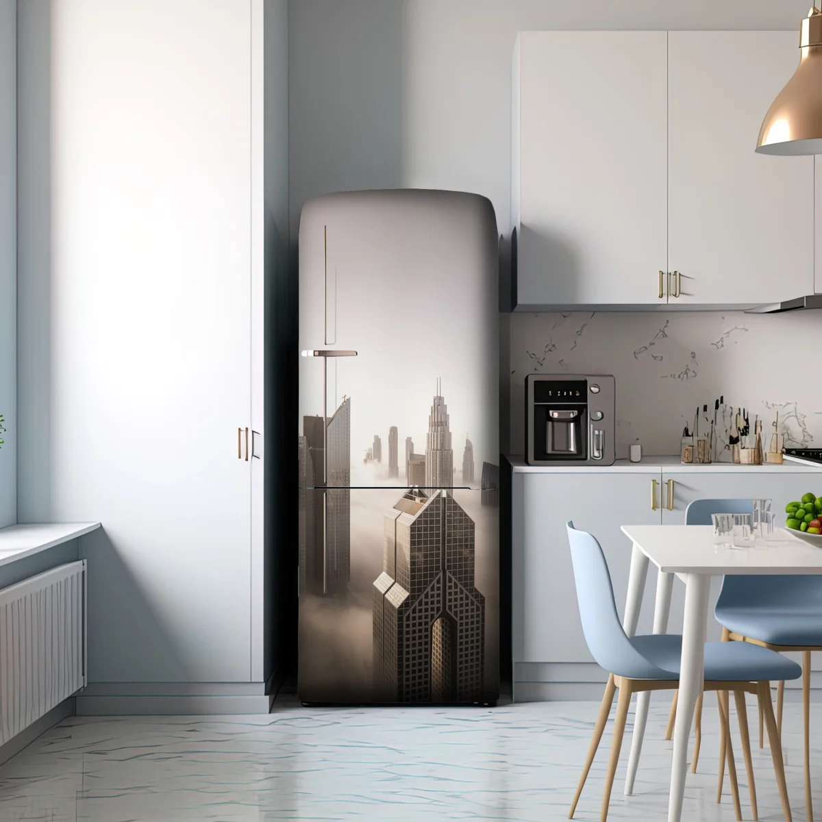 Kühlschrankaufkleber neblige Dubai skyline über den wolken Kühlschrankaufkleber neblige Dubai skyline über den wolken