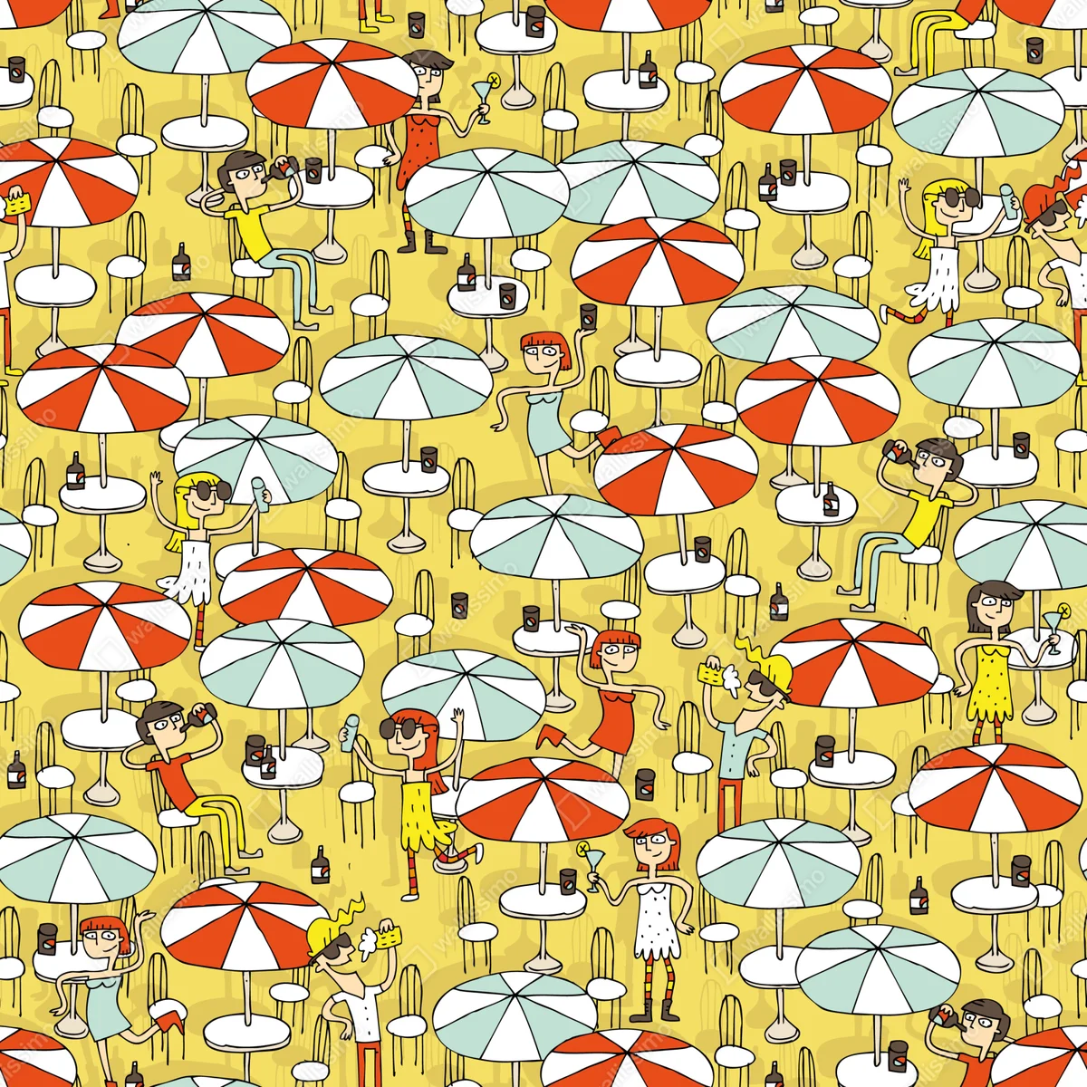 Poster sonniges strandmuster mit schirmen Poster sonniges strandmuster mit schirmen