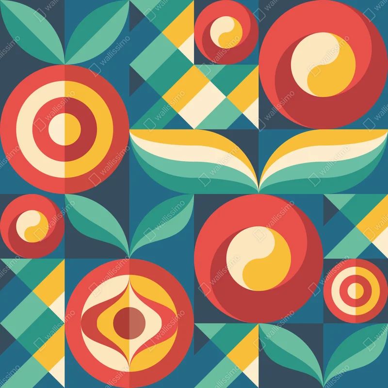 Fototapete lebhaftes geometrisches blumenmuster Fototapete lebhaftes geometrisches blumenmuster