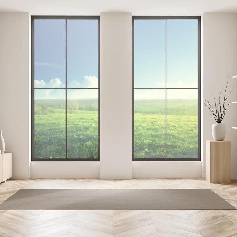 Fensteraufkleber sonnige frühlingswiese im abendlicht