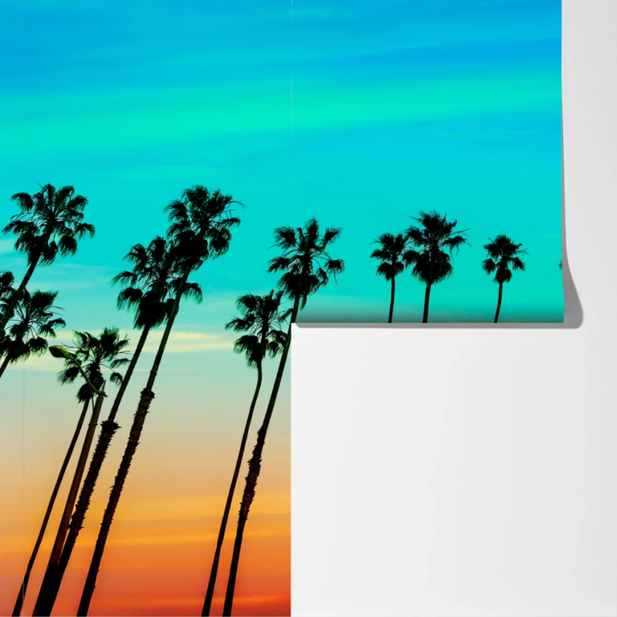 Fototapete palmen-silhouette bei sonnenuntergang in Kalifornien Fototapete palmen-silhouette bei sonnenuntergang in Kalifornien