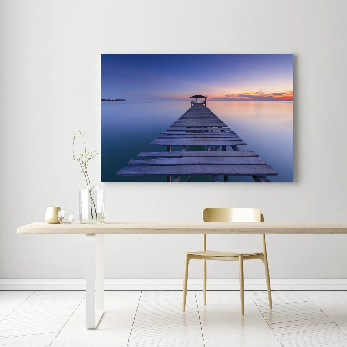 Leinwandbild ruhiger steg bei sonnenuntergang Leinwandbild ruhiger steg bei sonnenuntergang