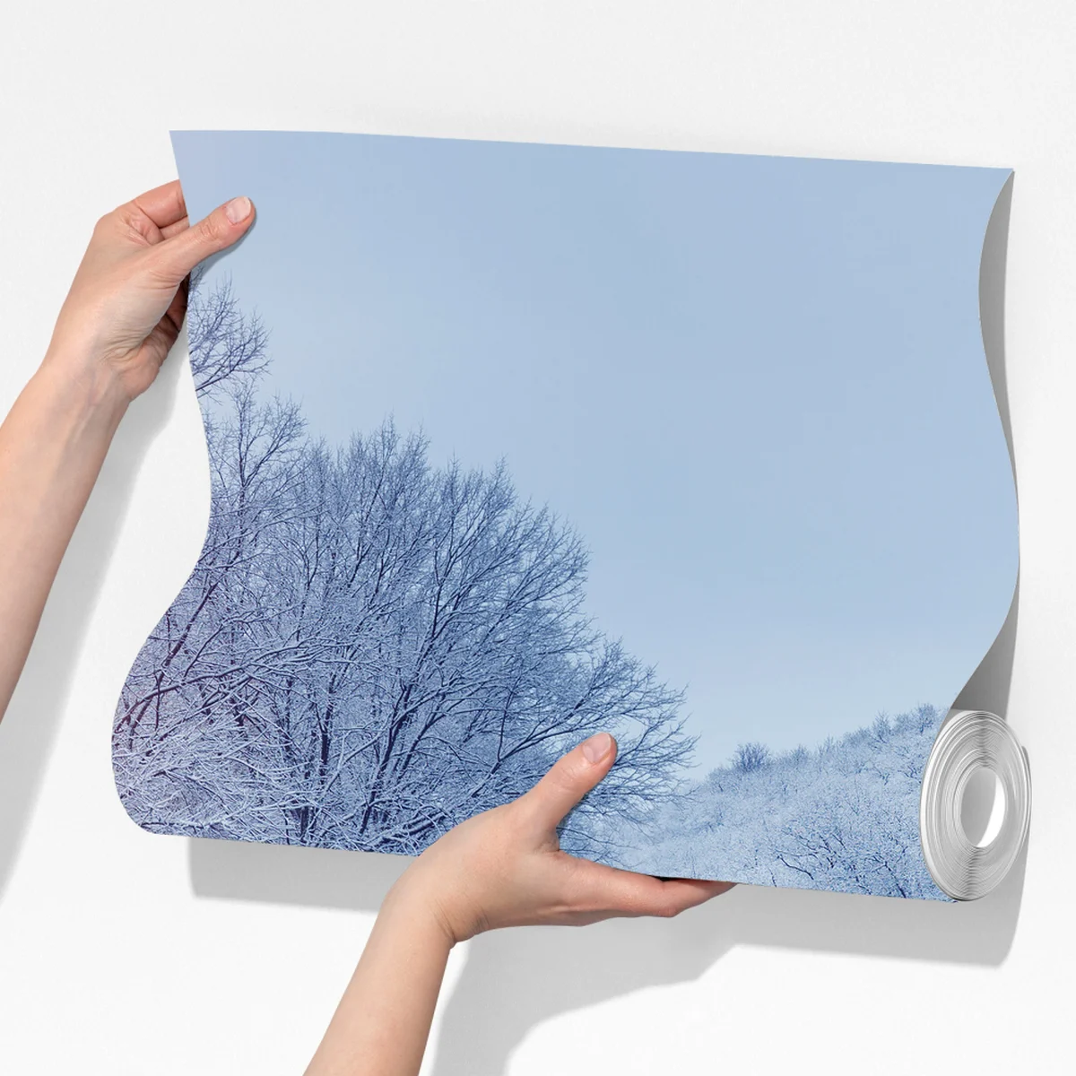 Fototapete winterliche flusslandschaft bei sonnenuntergang Fototapete winterliche flusslandschaft bei sonnenuntergang