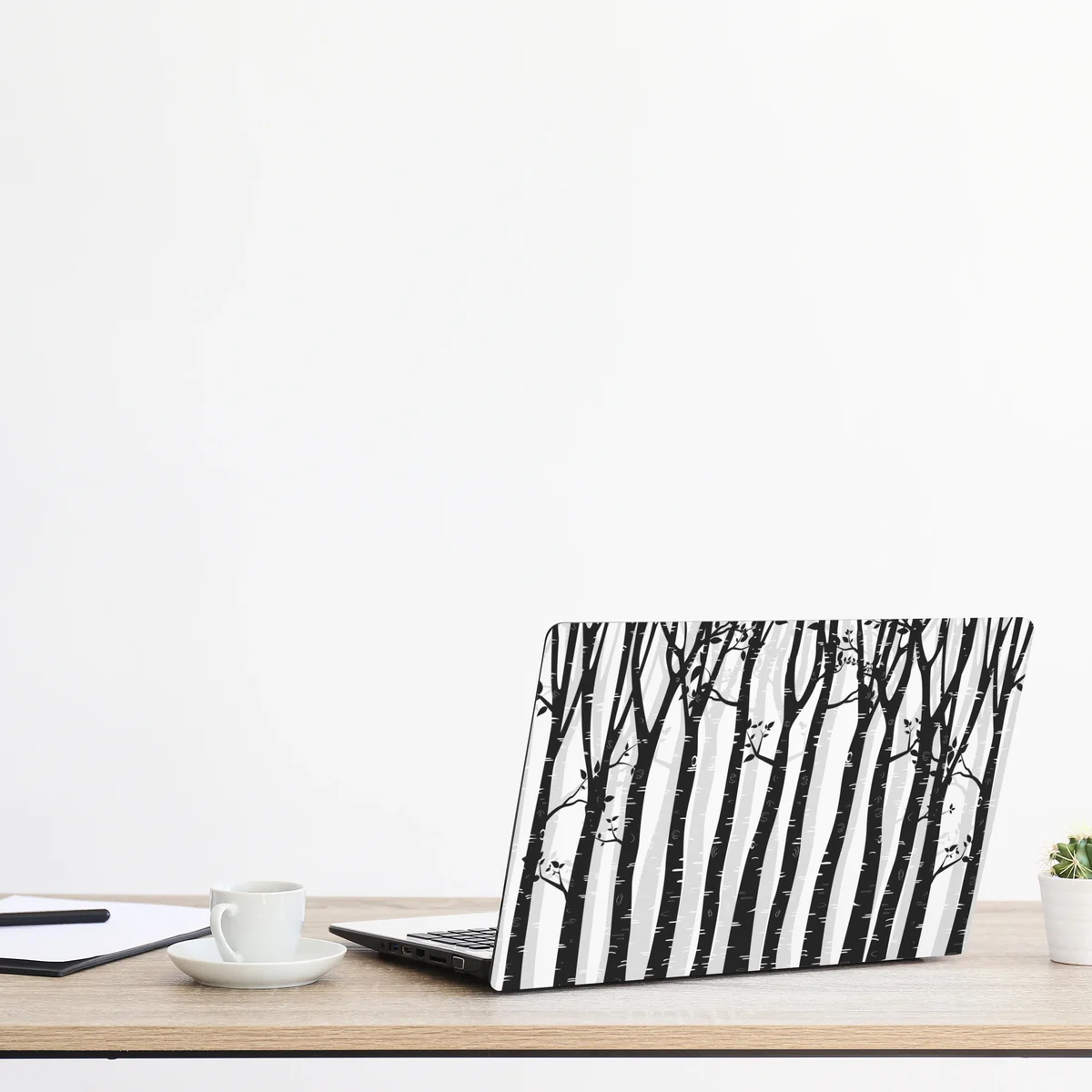 Laptop-Aufkleber monochromatischer birkenwald Laptop-Aufkleber monochromatischer birkenwald