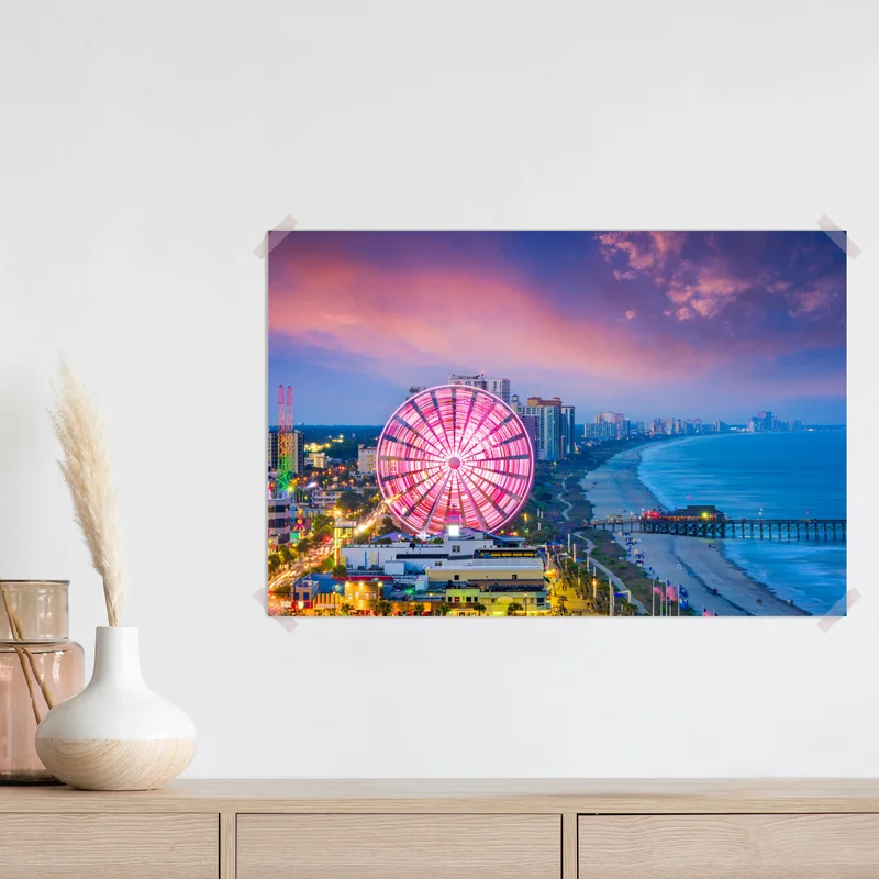Poster Myrtle Beach sonnenuntergang skyline mit riesenrad Poster Myrtle Beach sonnenuntergang skyline mit riesenrad
