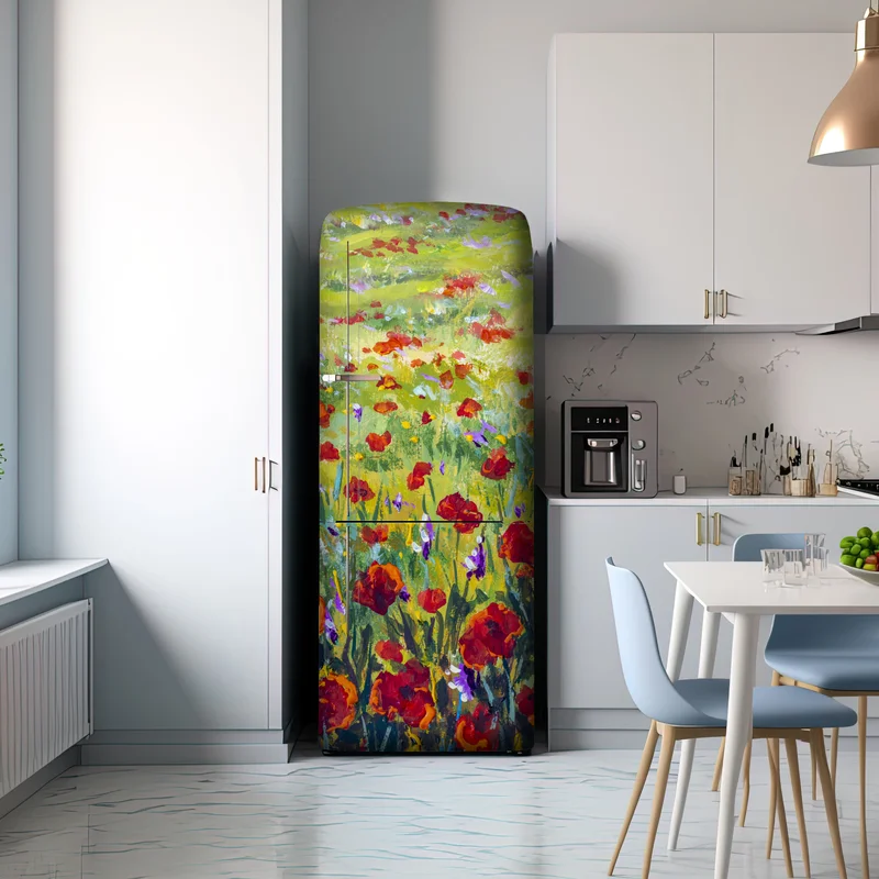 Kühlschrankaufkleber impressionistische mohnwiese