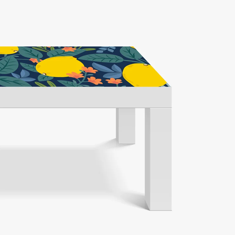 Tischaufkleber und Schreibtischaufkleber leuchtendes botanisches zitronenmuster